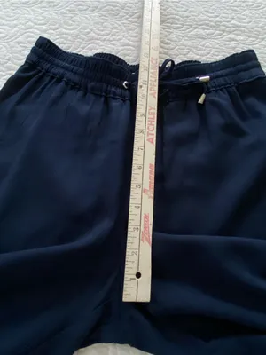 Croft & Barrow Navy Drawstring Wide-Leg Flowy Lightweight Pants Coastal Size S thumbnail 7