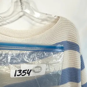 Lauren Ralph Lauren XL Sweater Blue White Striped Nautical Cotton Boat Neck 1354 thumbnail 8