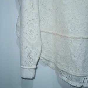 Free People Cream Not Cold In This Lace Sweater Size XS thumbnail 3