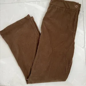 NEW Anthropologie wide leg Corduroy pants Brown LARGE thumbnail 6