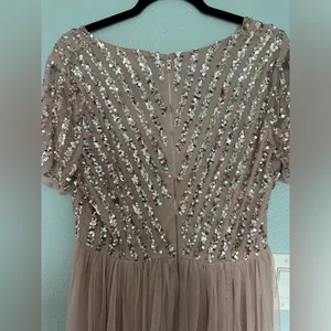 Pink Sequined Tulle Bridesmaid Dress thumbnail 6