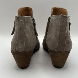 FRYE Judith Bootie in Taupe‎ Suede Double Zip Stack Heel Size 7 thumbnail 3