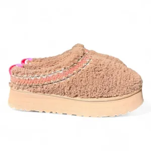 UGG Tazz Heritage Braid Platform Slippers Hardwood Shearling Women’s Size 10 thumbnail 4