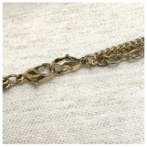 Gold tone multi strand beaded statement necklace thumbnail 5
