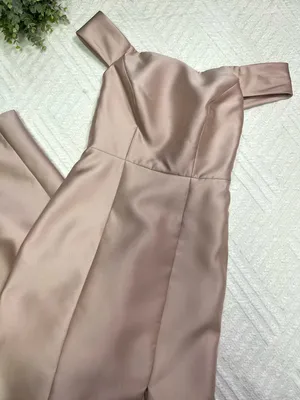 ALFRED SUNG Off-Shoulder Prom Dress in Tan - Size 0 thumbnail 2