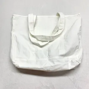 Halara Logo Canvas Tote Bag Womens Size OS White Green Gym Reusable Cotton Large thumbnail 7