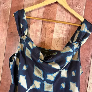 Banana Republic‎ Blue Cowl Neck Tank Top Size Large thumbnail 3