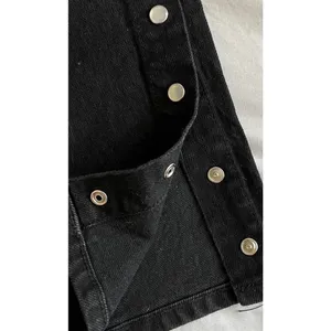 Reformation High Rise Straight Leg Snap Button Hem‎ Black Jeans Size 27 thumbnail 3