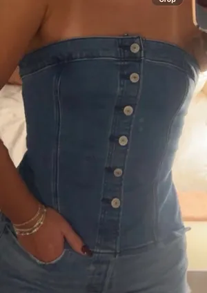 American eagle denim top thumbnail 4