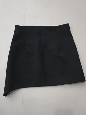 Zara Black Mini Skirt With Asymmetrical Cutout Size S thumbnail 2