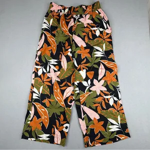 C&C California 100% Linen Floral Wide Leg Pants Pull On Resort M thumbnail 9