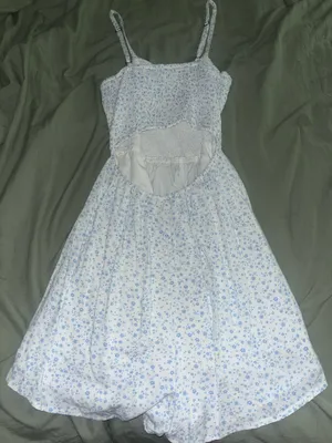 Hollister Dress White Floral Blue thumbnail 2