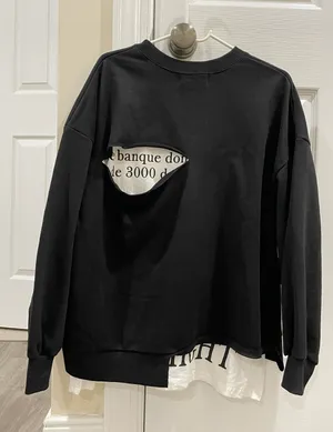 Graphic Black Oversized Crewneck Sweatshirt thumbnail 2