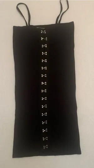 Zara Hook and Eye Min Dress Ladies Sz M-L Black Club Outfit thumbnail 1