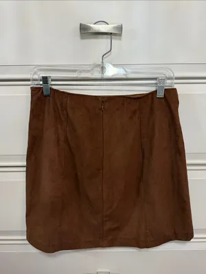 Abercrombie & Fitch Brown Mini Suede A-Line Skirt thumbnail 2