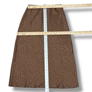 Mi Ami Francesca’s Satin Animal Print High Waist Midi Slip Skirt‎ Brown Small thumbnail 12