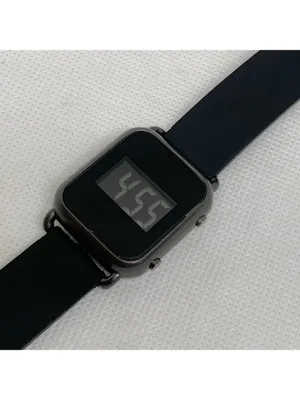 FMD women’s digital lcd watch quartz black tone 28mm black silicone band running thumbnail 2