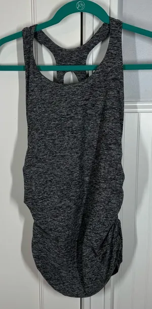 Beyond‎ Yoga Beyond the Bump Gray Heathered Maternity Racerback Tank Top Size L thumbnail 1