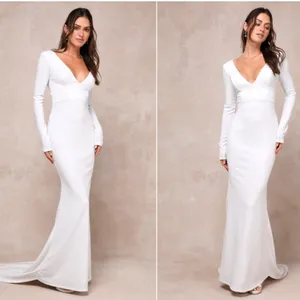 LULUS Sexy Chic Bridal Wedding Elegant Sophisticated Long Sleeve Mermaid Gown thumbnail 3