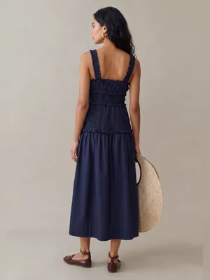 NWT Few Moda o.p.t Freya Dress size XL Navy Blue midi lace cotton thumbnail 2