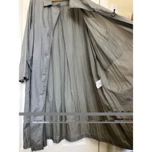 Vtg 90s Grey Nylon Duster Coat Women’s Oversized M Dolman Sleeve Pockets thumbnail 11