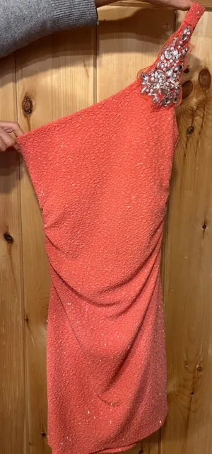 Emerald Sundae Coral Homecoming Dress thumbnail 1
