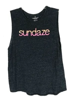 American Eagle Dark Grey Sundaze Tank Top thumbnail 1