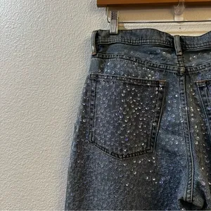 Acne Studios Mid‎ Rise Sequin Straight Leg Jeans Denim Pants Size 38 US 10 Blue thumbnail 9