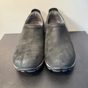Dansko Patti Slip-On Shoes Black Nubuck Leather Vibram Womens Size 40 / 9.5‎ thumbnail 2