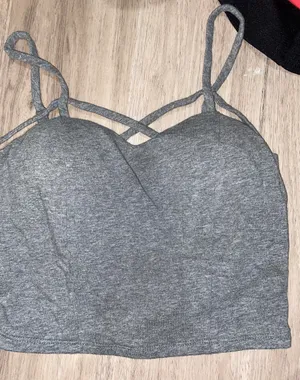 Grey Crop Top Gray thumbnail 1