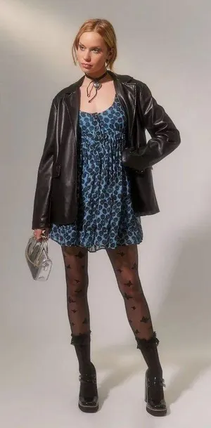Justine Printed Lace-Up Mini Dress NWT thumbnail 1