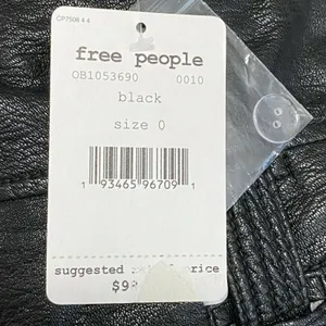 Free People‎ Payton Womens 0 Black Faux Leather Mini Skirt Paperbag Waist Y2K thumbnail 6