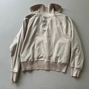 Sage Ribbed Trim Quarter Zip Sweatshirt thumbnail 5