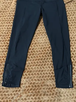 Lululemon Runday Crop 23" Running Tights Black Reflective Zippers Luxtreme 8 thumbnail 3