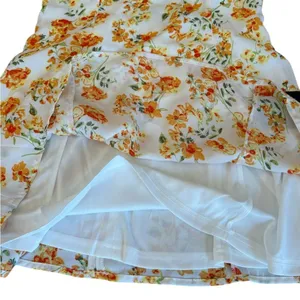 Lulus Day Date Tie Back White Orange Floral Mini Dress Womens Size Large New thumbnail 9