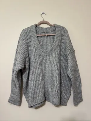 Free People Blue Bell V-neck sweater thumbnail 2