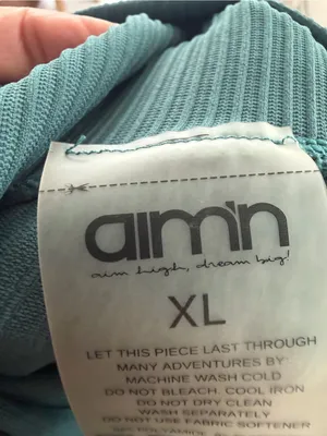 Aim’n Ribbed High-Waisted Capri Leggings Teal Blue XL thumbnail 6