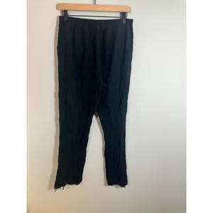 Zara Black Crinkle Textured Wide Leg Relaxed Drawstring Pants Medium thumbnail 6