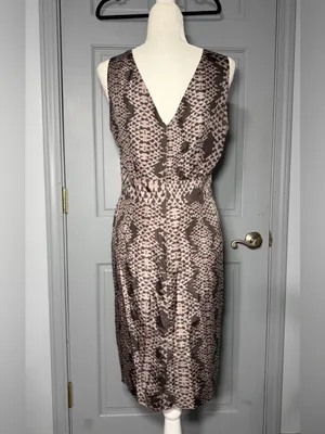 Banana Republic Taupe and Brown Printed Midi Dress thumbnail 2