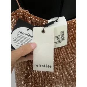 NWT Retrofête‎ Katya Sequin Gown Bronze XS Cowl Neck Maxi Dress $795 thumbnail 6