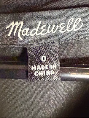 Madewell Black Polka Dot V neck mini dress‎ ruffle sleeve Size 0 thumbnail 4