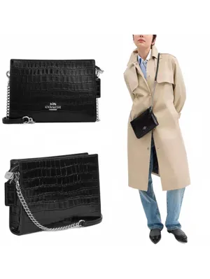 Coach Slim Crossbody Bag NWT Silver/Black CAT22 thumbnail 2