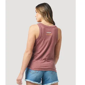 NWT Wrangler x Yellowstone Women's Graphic Tank in Burgundy Heather Small thumbnail 4