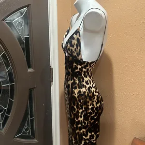 Zara animal print midi spaghetti strap dress thumbnail 5