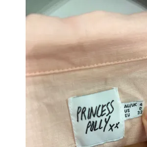 Princess Polly Pink Linen Cotton Blend Short Sleeve Button Front Romper‎ Size 0 thumbnail 2