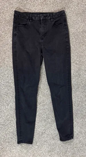American Eagle Curvy Hi-Rise Jegging Black Skinny Jeans Womens 10 Regular thumbnail 1