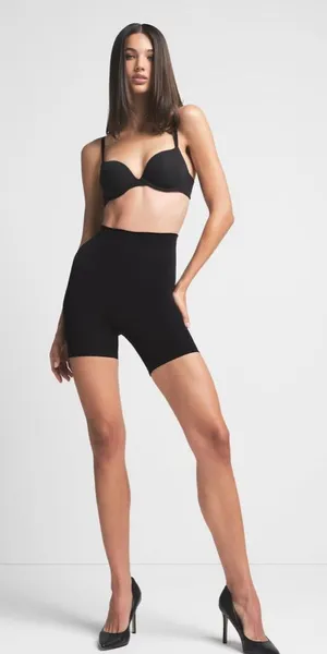 SKIMS NWT seamless mid thigh shorts onyx XS‎ thumbnail 1