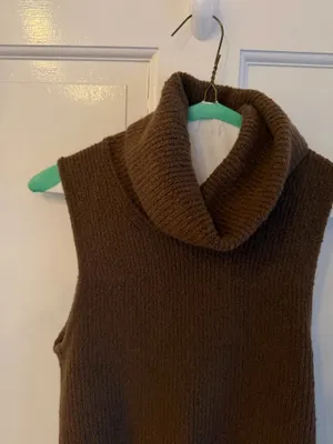 Splendid x Cella Jane Brown Cowl Neck Sweater Vest thumbnail 2