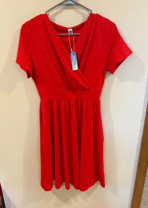 NWT Hey Moments V-Neck Short Sleeve Surplice Wrap Dress - Size Small thumbnail 1