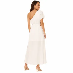 Prómesa Formal Evening Gown Dress Size Small White One Shoulder Wedding Party thumbnail 2
